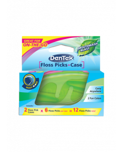 2 Handige Doosjes met Dentek Floss Picks Voor Onderweg | 12 stuks