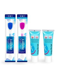 JuliBrite Romantic Pack - (Blauwe & Roze JuliBrite Tongreiniger + 2x Tonggel)