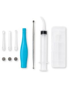 TonsilFresh LED Amandelstenen Verwijder Kit met verlicht instrument, drie opzetstukjes met opbergdoos.