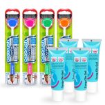 OraBrush Family Pack (4 kleuren Orabrush + 4x Tonggel)